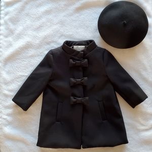 Gymboree All Dressed Up Black Pea Coat and Beret